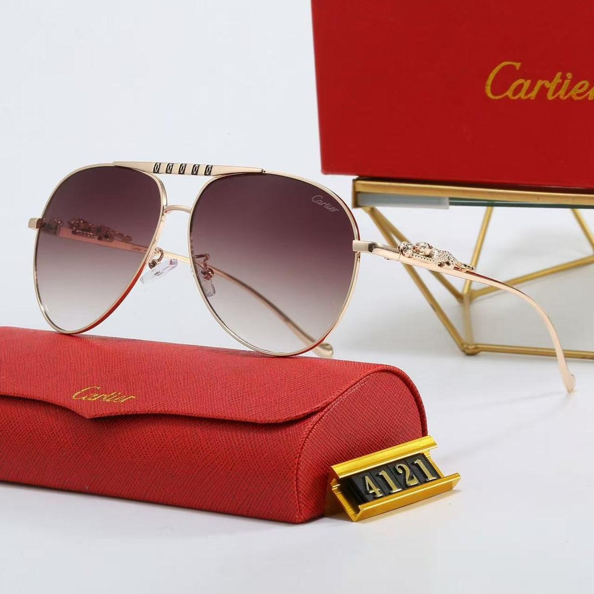 Fashion metal frame universal sunglasses 4121