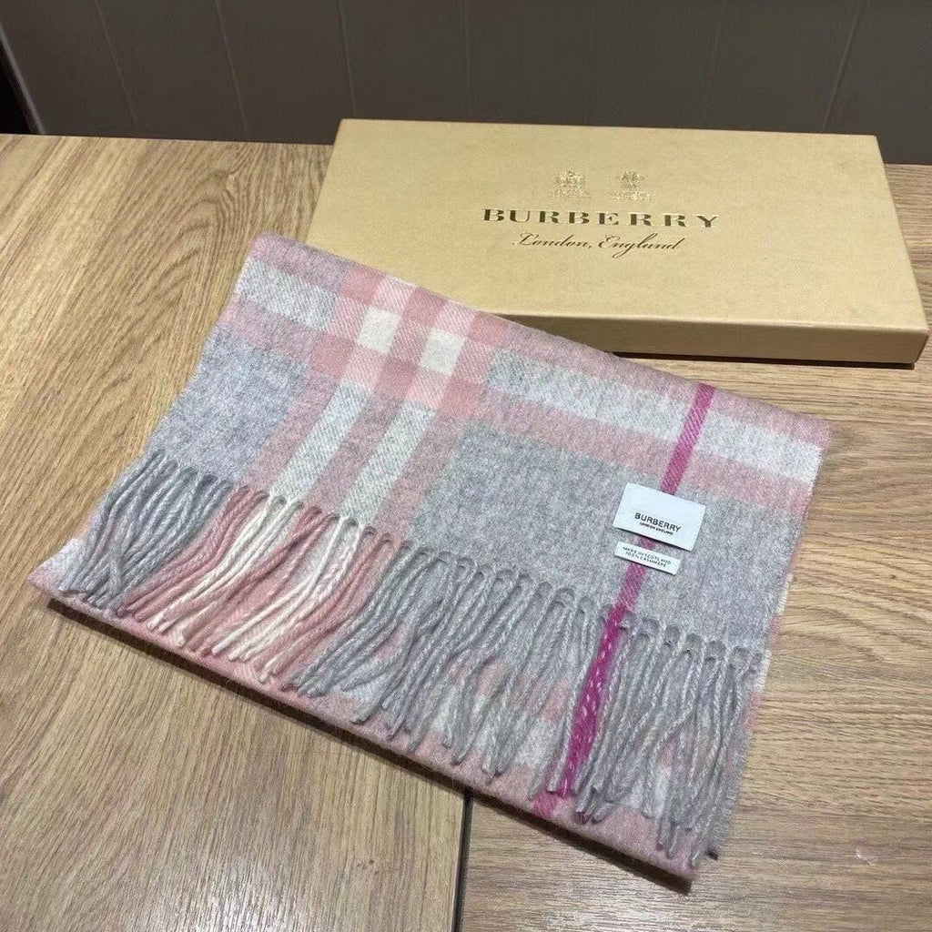 Classic Embroidery Plaid Cashmere Scarf
