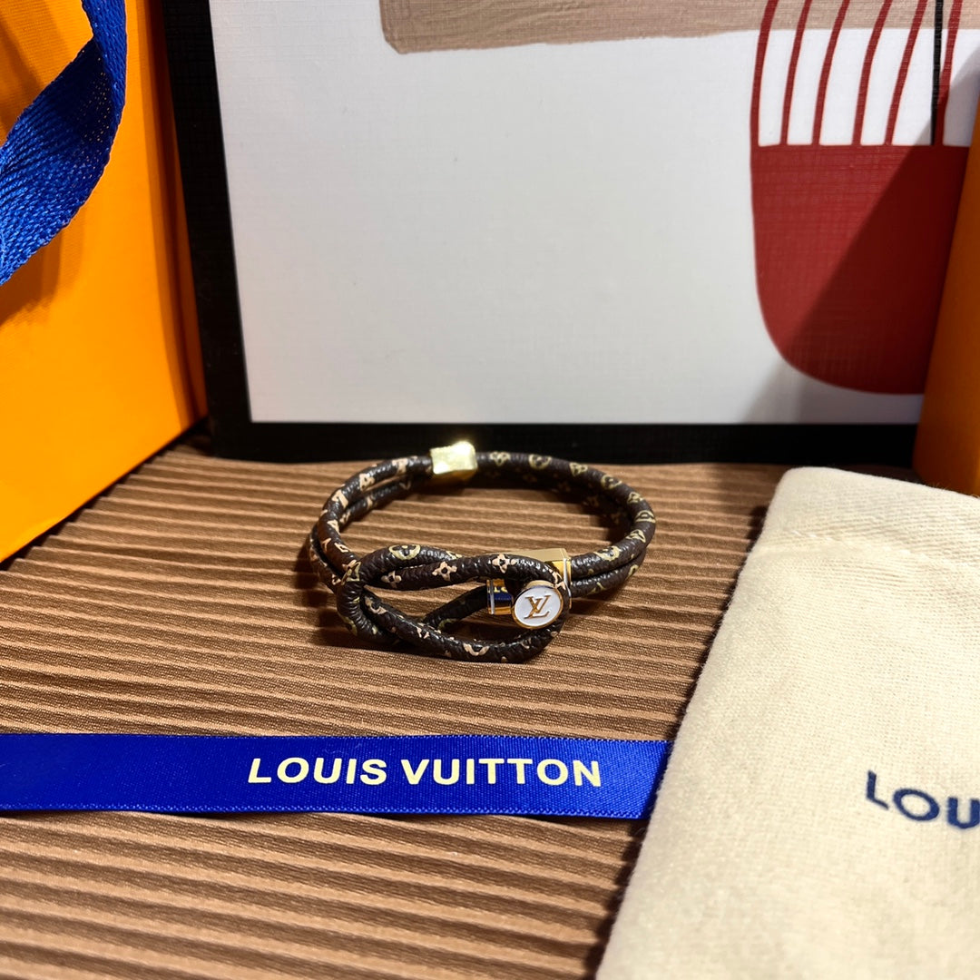 Twisted Monogram Leather Bracelet