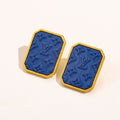 6-color Monogram Embossed Earrings