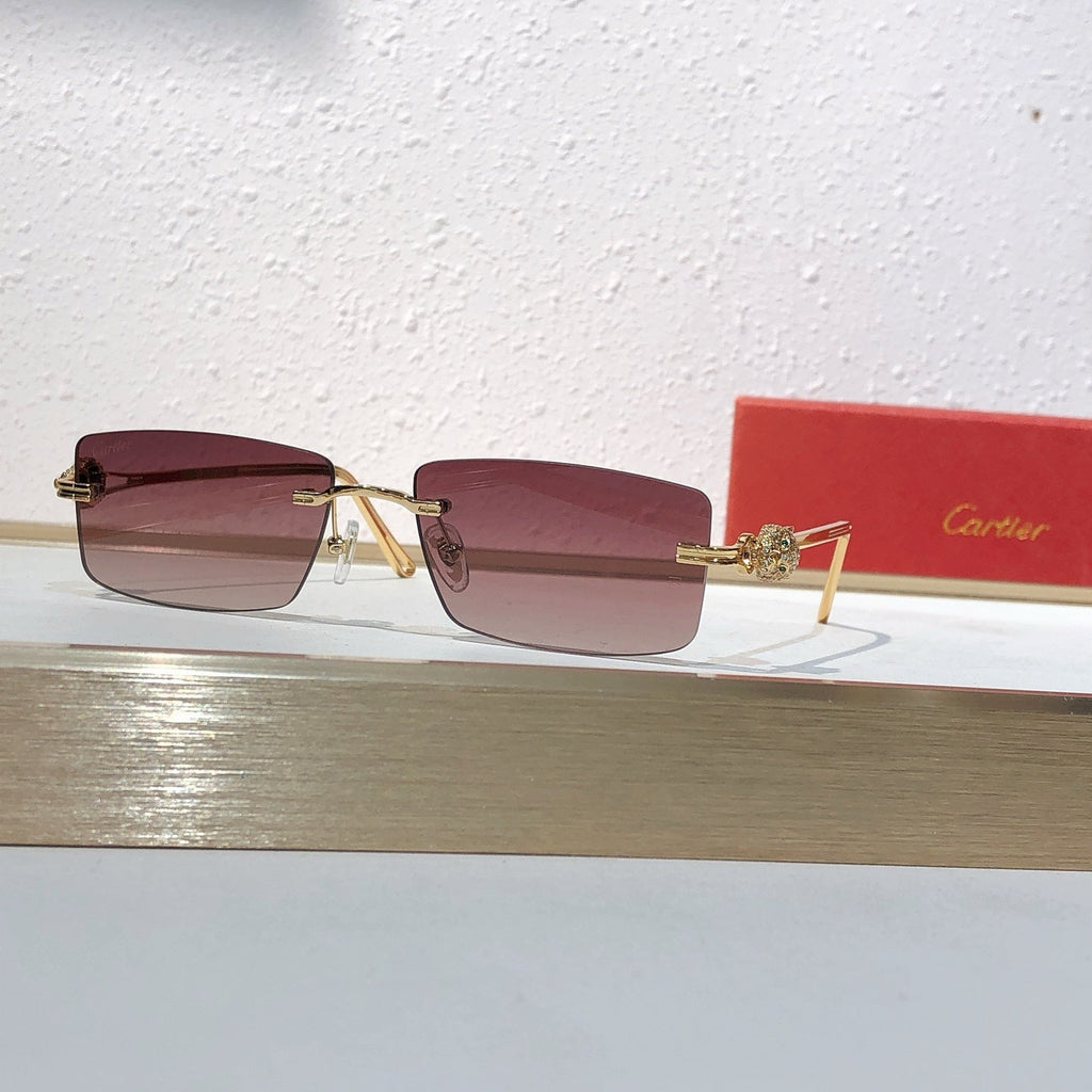 10 Color Rimless Panther Head Sunglasses CT0647S