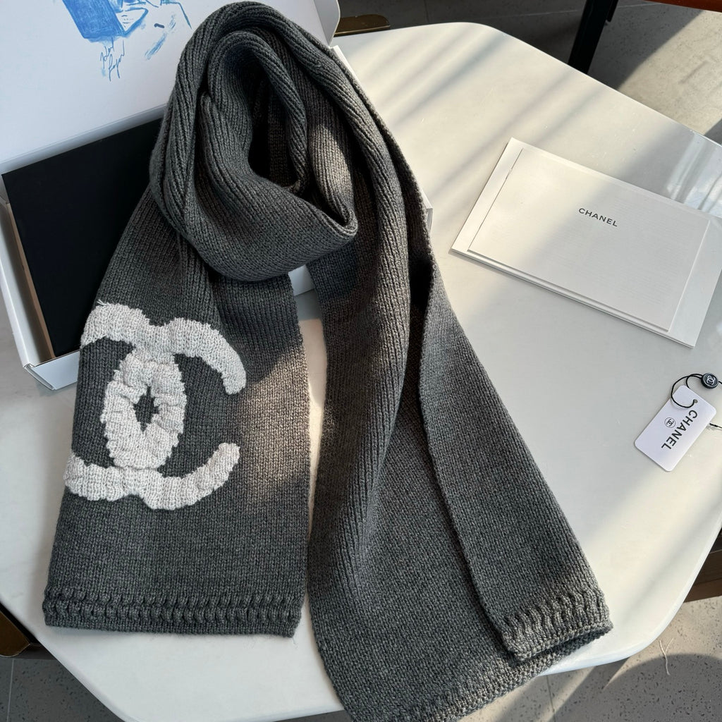 Luxury 100% Cashmere Knit Scarf – Soft Elegant Color Palette, 32 × 170 cm