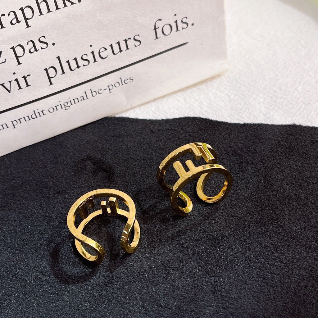 Double F Letter Ring