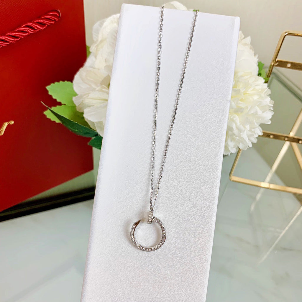 Full Diamond Nail Necklace