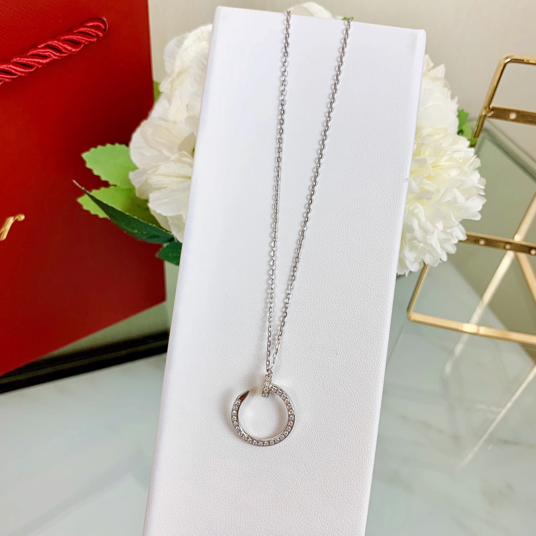 Full Diamond Nail Necklace
