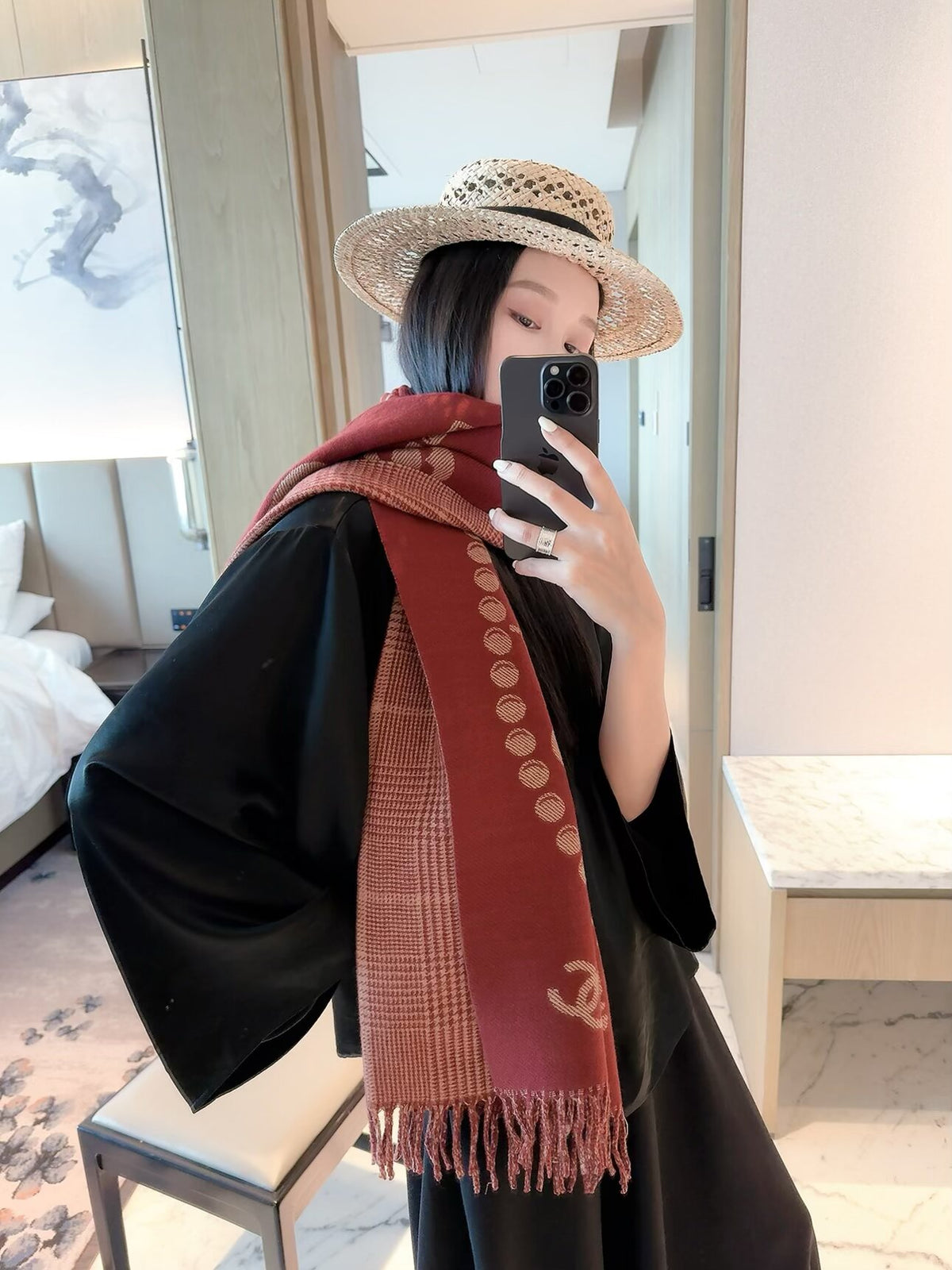 2026 New Double-Sided Cashmere Scarf – Playful Vintage Feminine Style