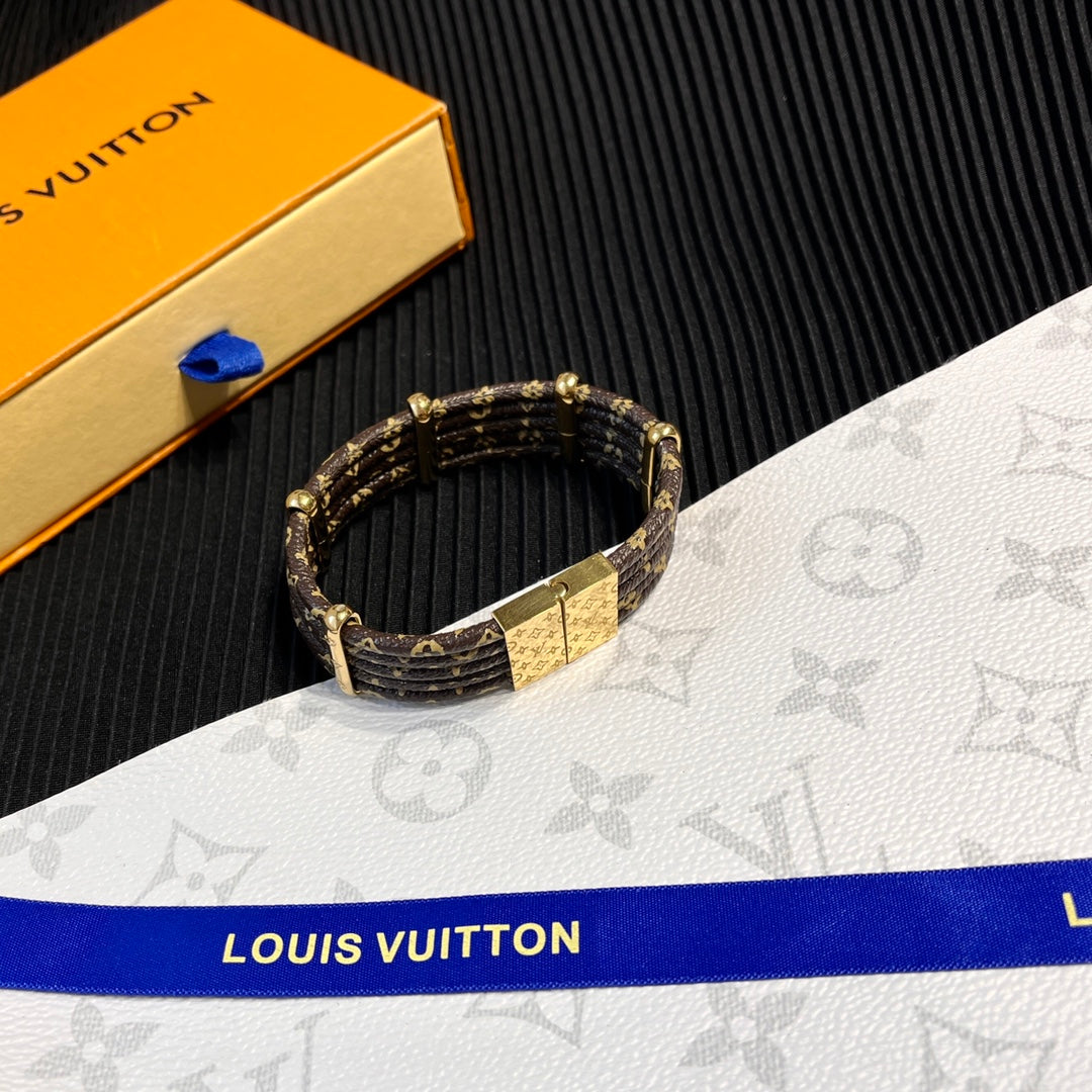 5-Layer Monogram Leather Bracelet