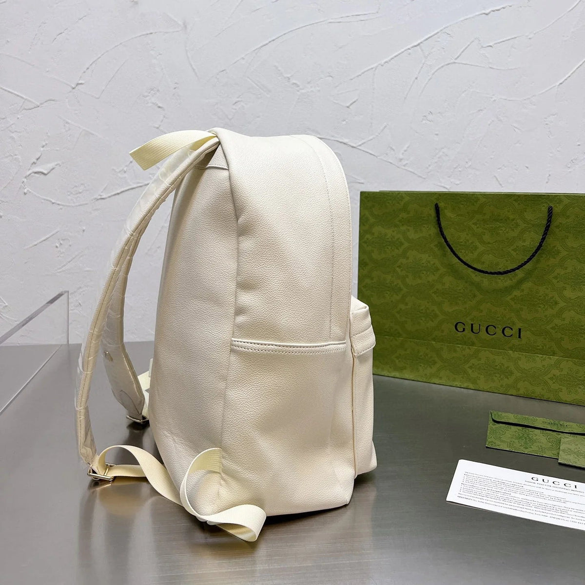 Leather Printed Backpack