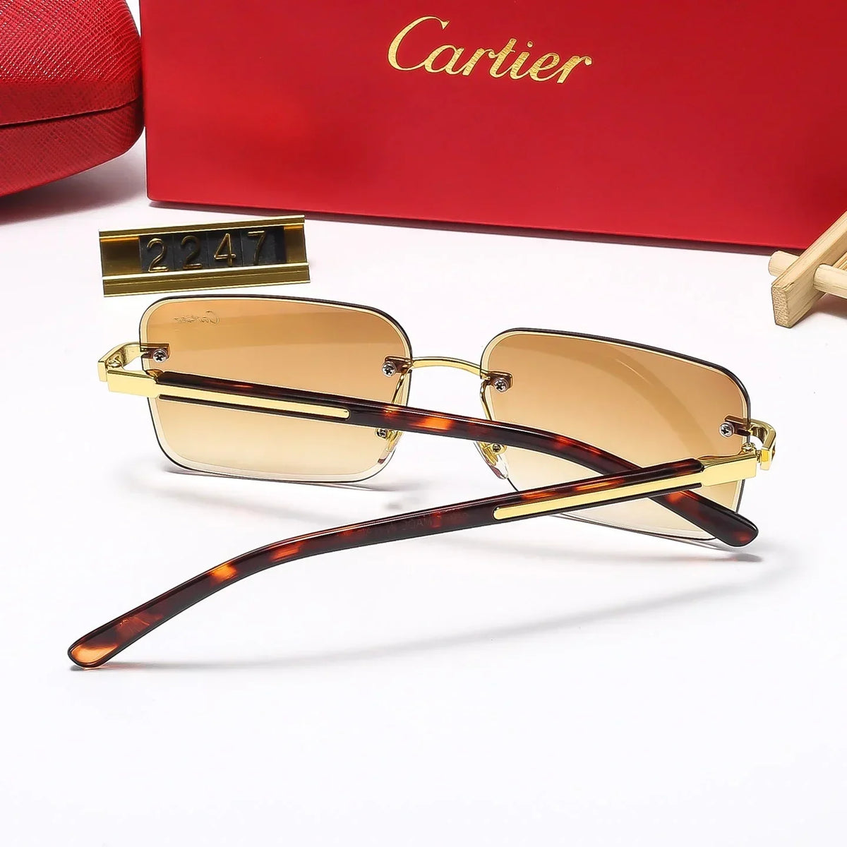 Fashion frameless square sunglasses 2247