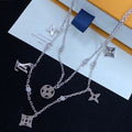 Flower Pendant Double Layer Necklace
