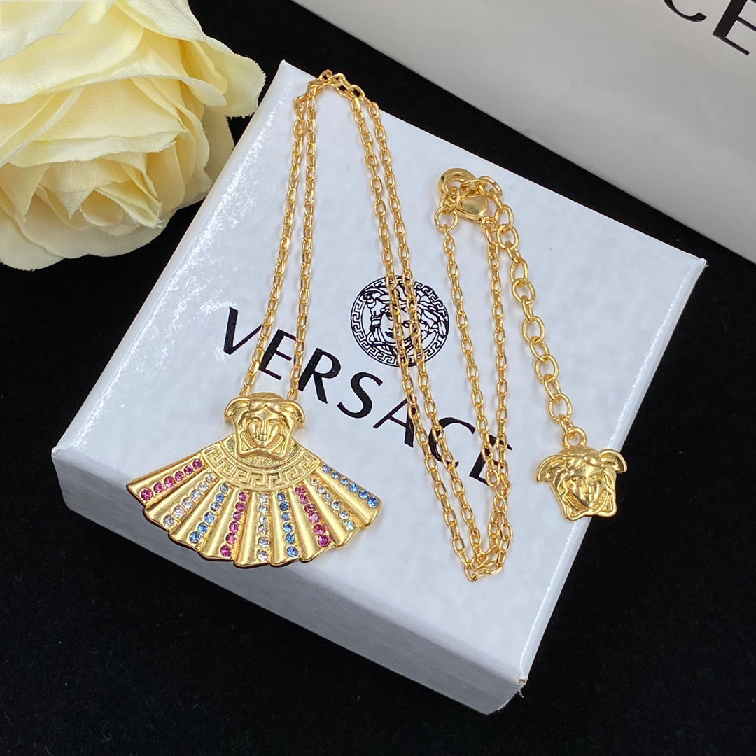 Vintage Colored Diamond Earrings Necklace Set