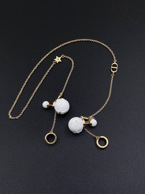 2022 New cd Earphone Earrings Necklace