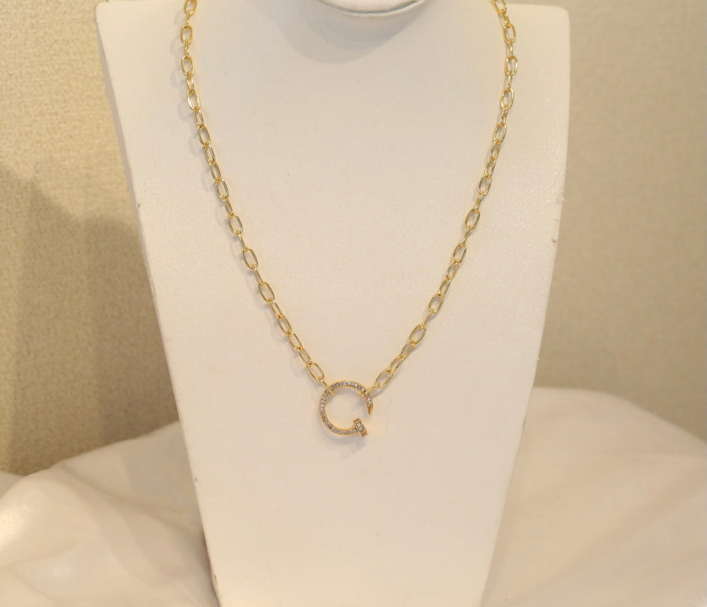 Nail Rhinestone Necklace