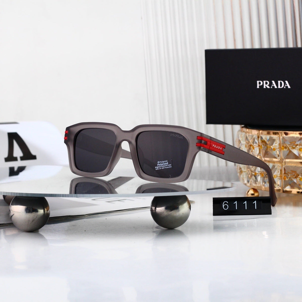 Luxury Metal Polygon Sunglasses Brand Design Fashion 6111
