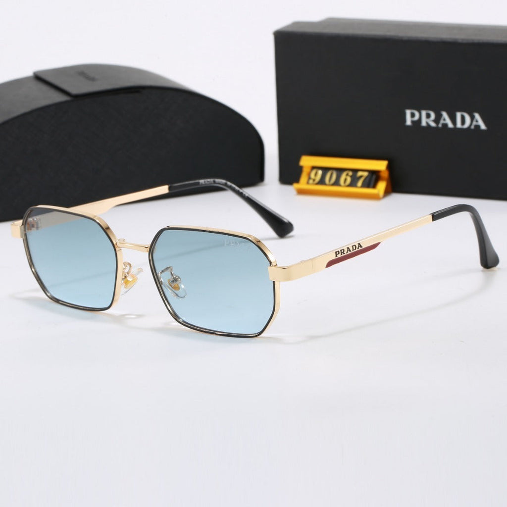 Polarized Sunglasses Metal Polygon Square Frame Sunglasses 9067