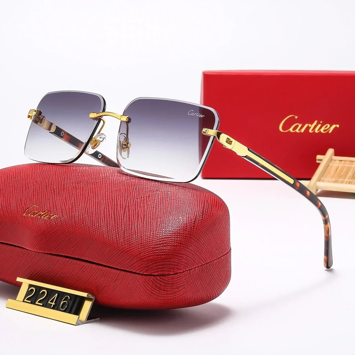 Fashion frameless square sunglasses 2247