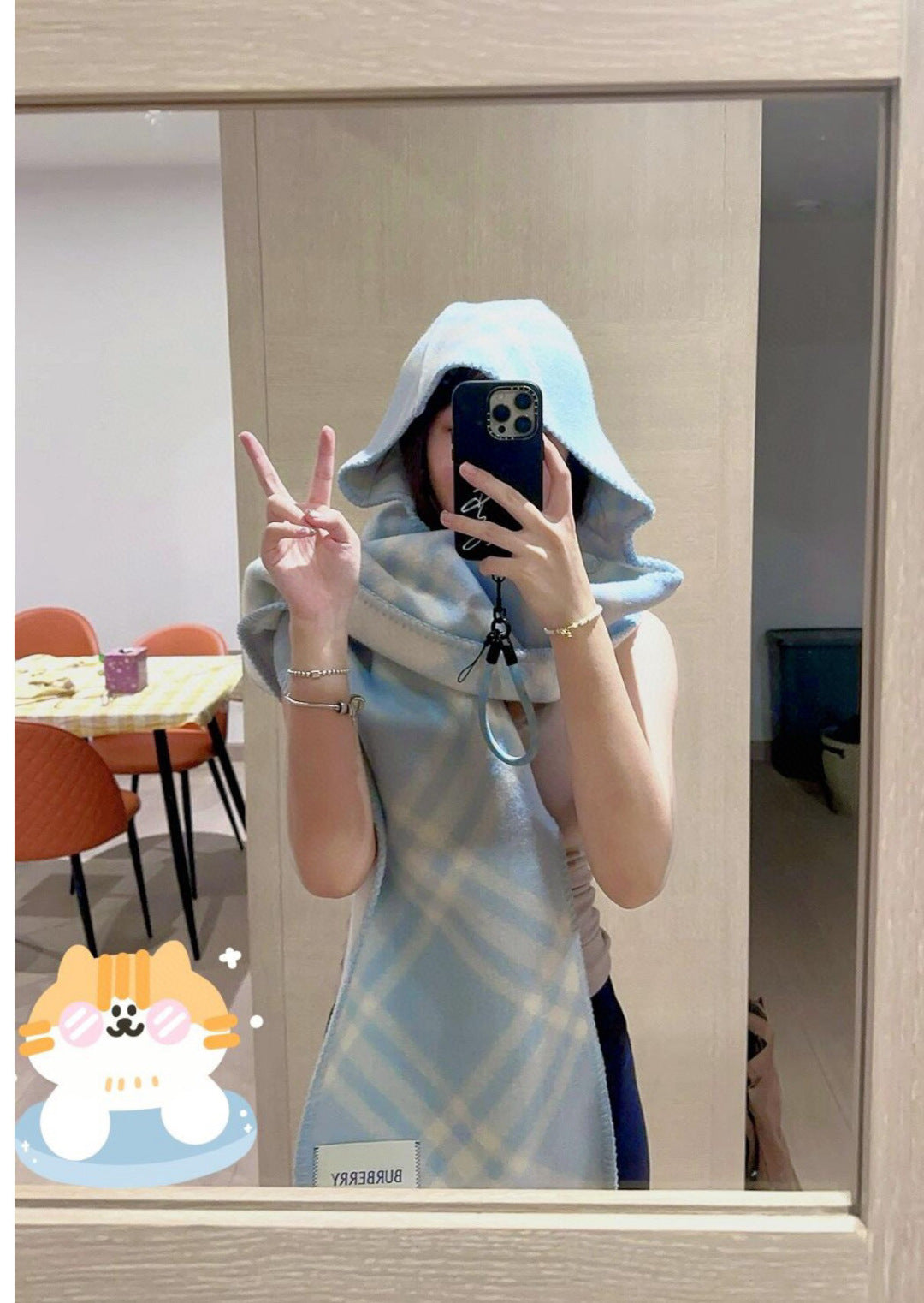 ✨ In Stock | 2025 New Year Hooded Checkered Wool Shawl – Elegant Blanket-Style Wrap