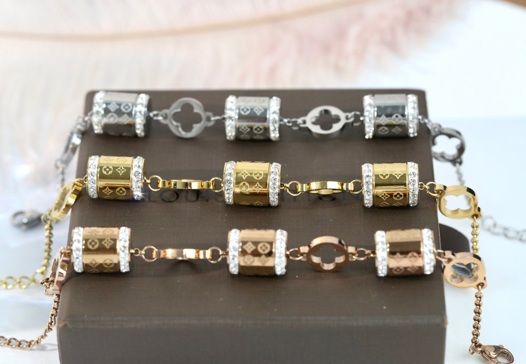 Cylinder Rhinestone Bracelet
