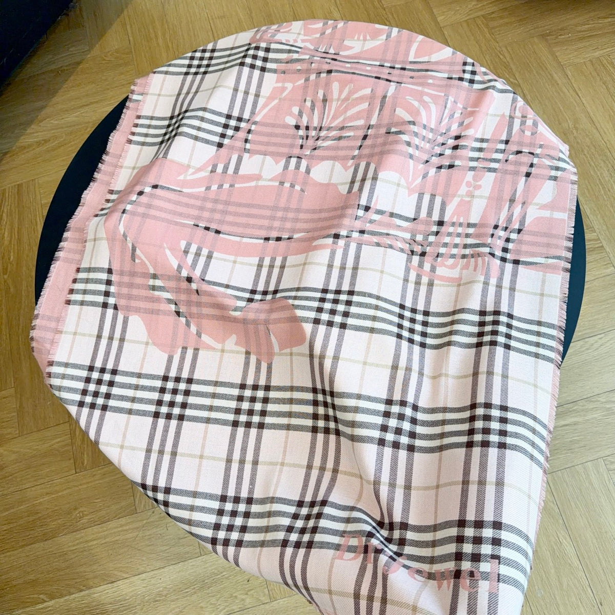 Reversible Equestrian Plaid Scarf – 70% Wool & 30% Silk, Double-Sided Contrast Design, 200 × 65 cm