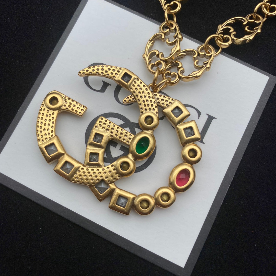 Vintage Colored Diamond Necklace