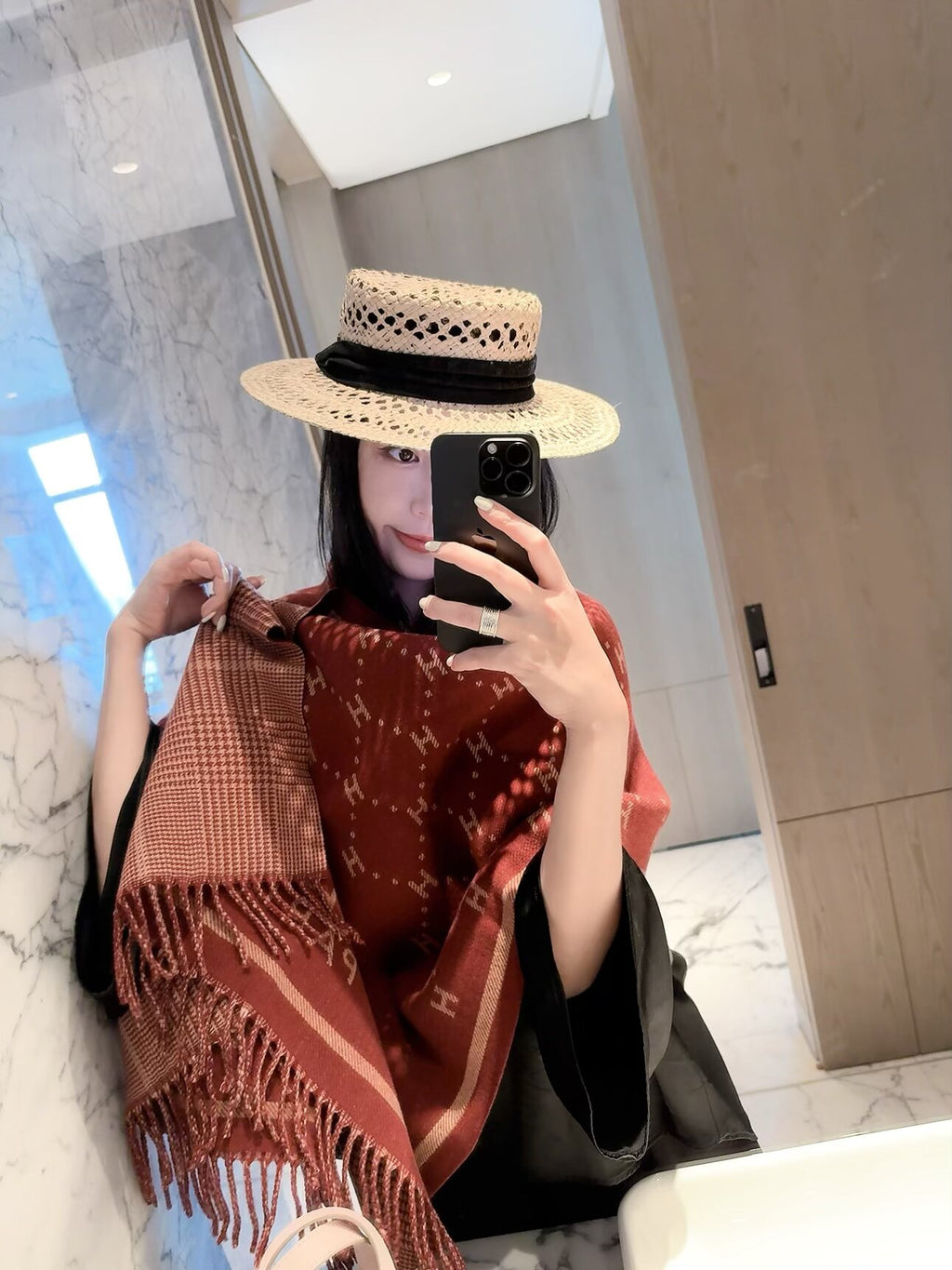 2026 New Double-Sided Carriage Cashmere Scarf Elegant Heritage Style