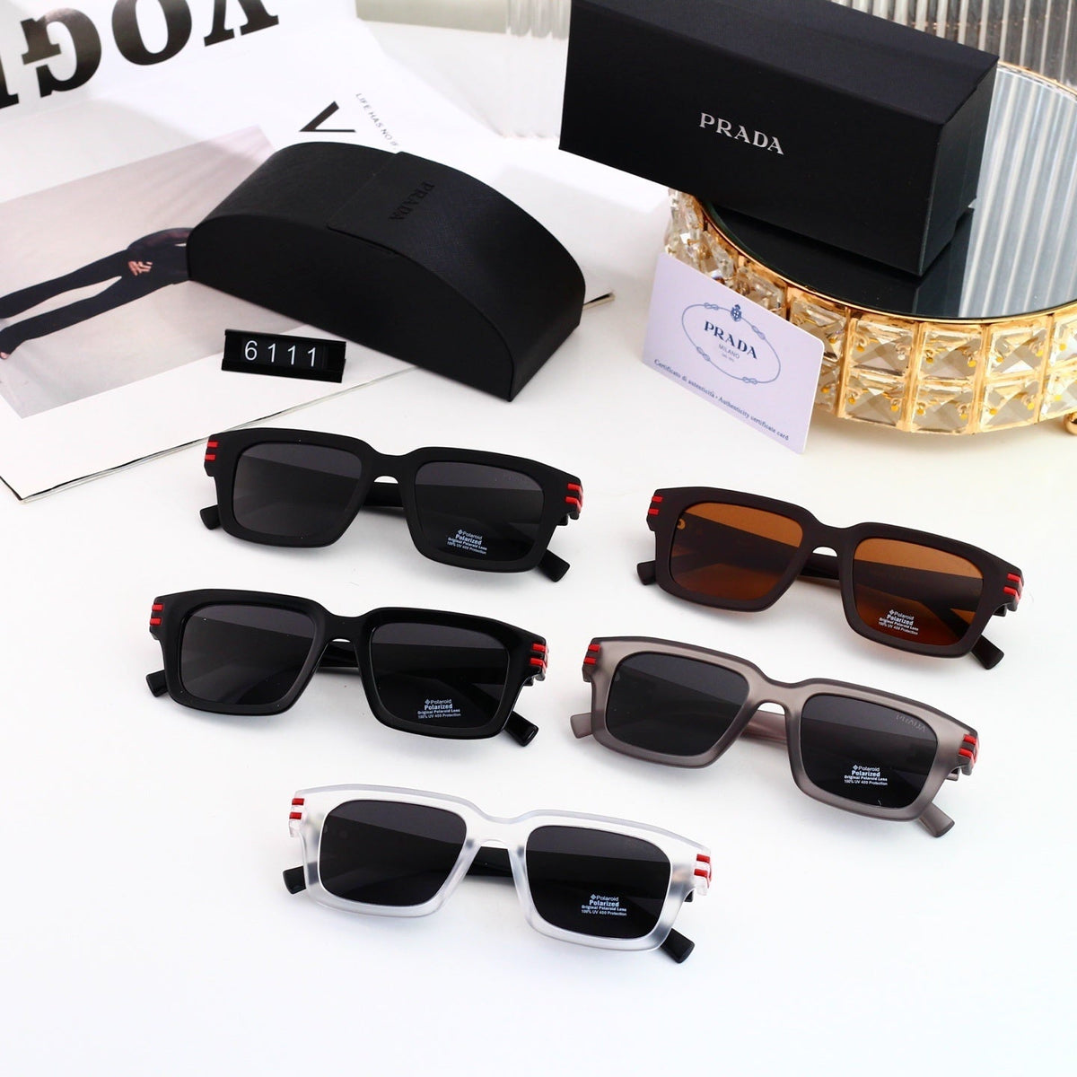 Luxury Metal Polygon Sunglasses Brand Design Fashion 6111