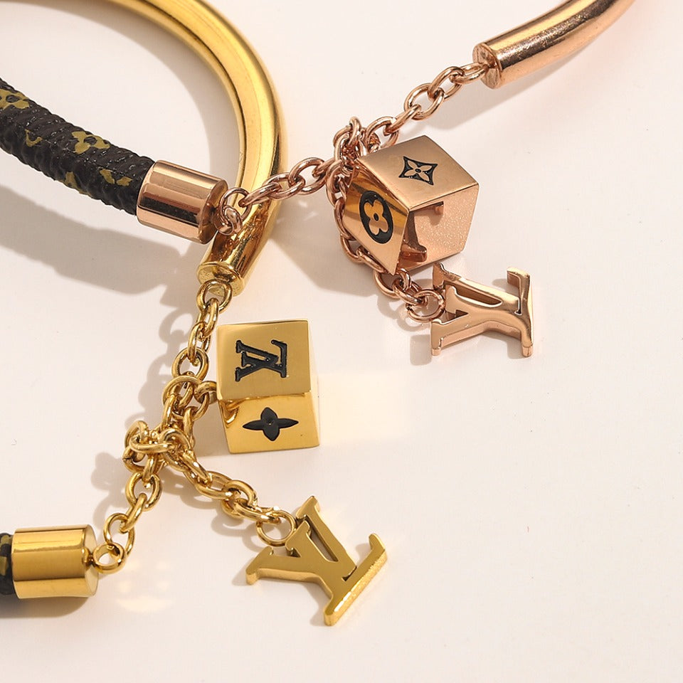 Classic Leather Patchwork Magnetic Bracelet