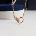 Diamond Double Ring Necklace