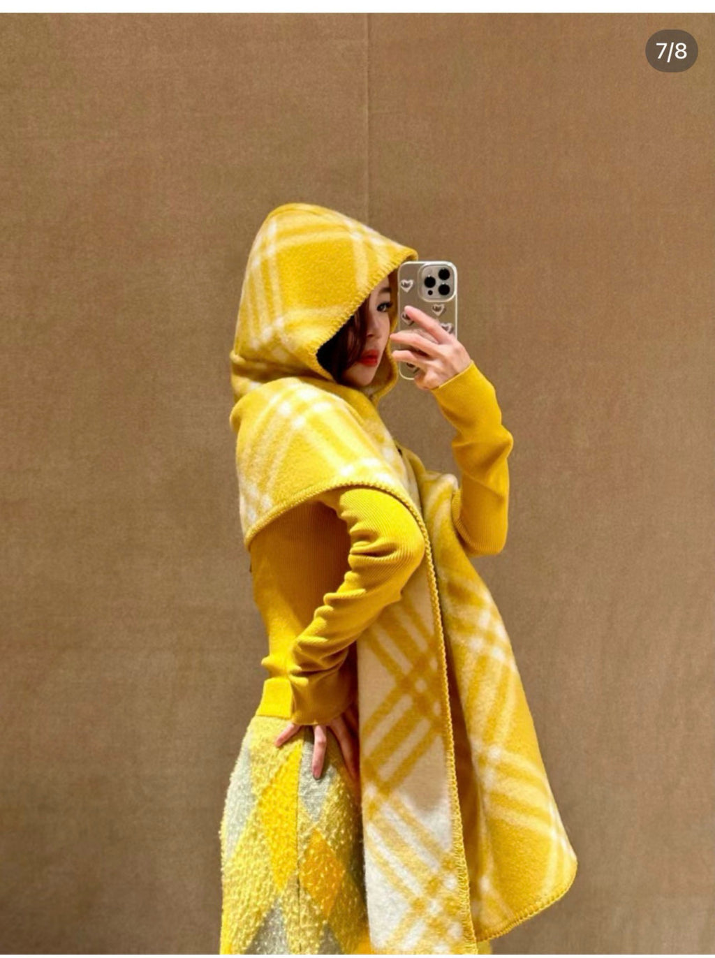✨ In Stock | 2025 New Year Hooded Checkered Wool Shawl – Elegant Blanket-Style Wrap