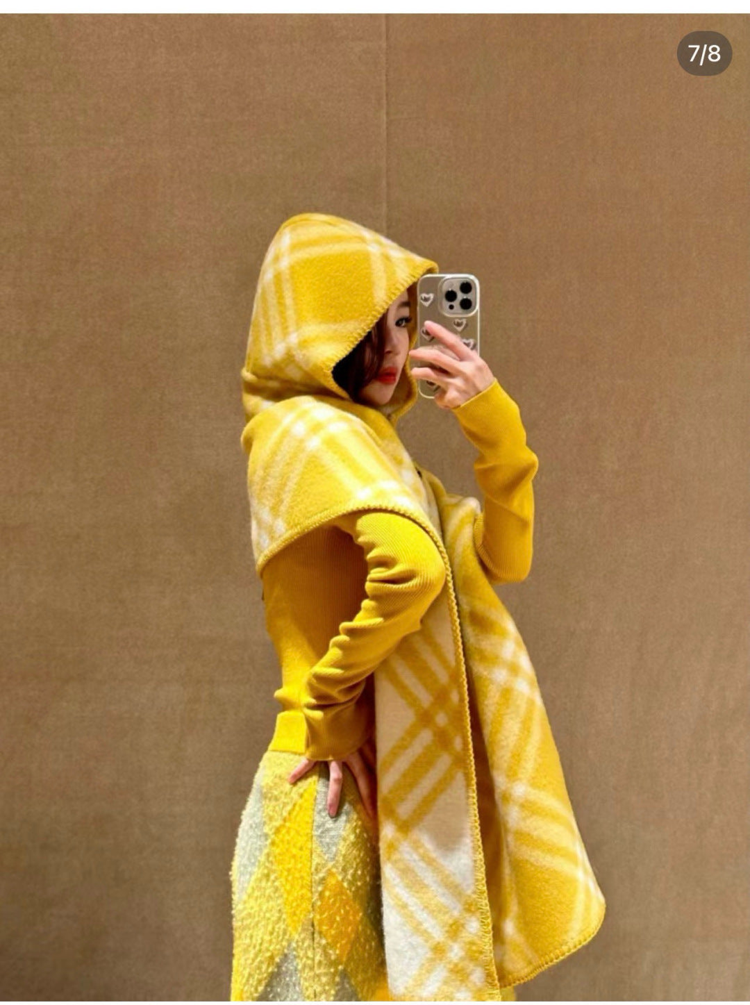 ✨ In Stock | 2025 New Year Hooded Checkered Wool Shawl – Elegant Blanket-Style Wrap