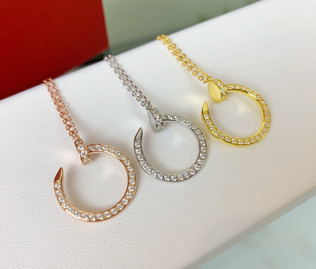Full Diamond Nail Necklace