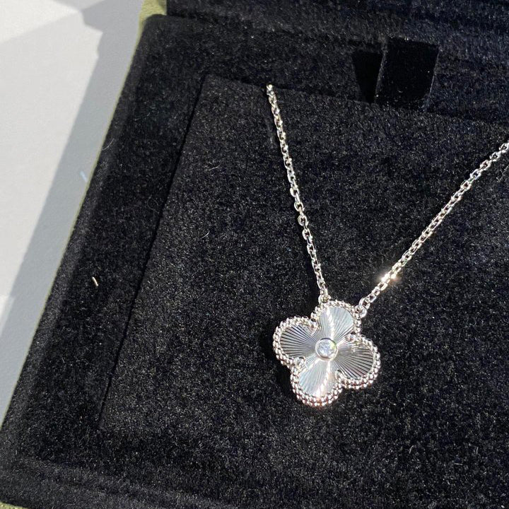 Guilloche Four-leaf Clover Necklace