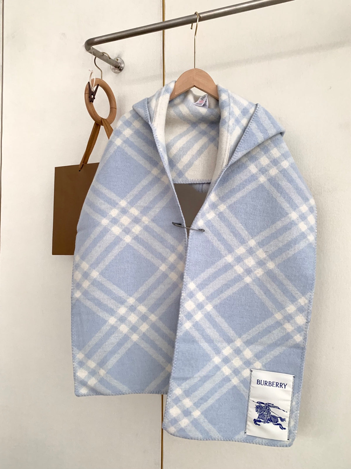 ✨ In Stock | 2025 New Year Hooded Checkered Wool Shawl – Elegant Blanket-Style Wrap