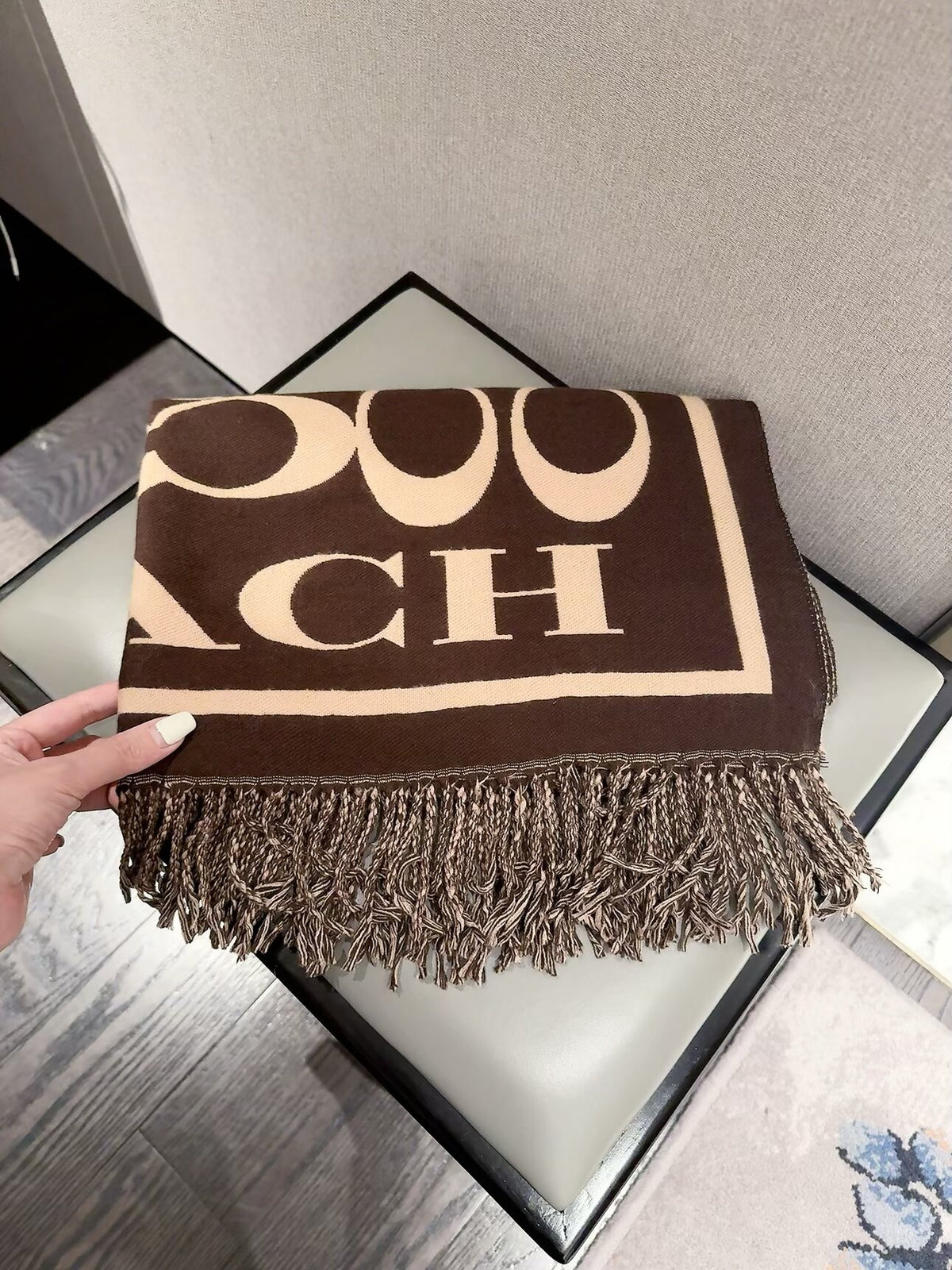 2026 New Classic Letter Pattern Cashmere Scarf ✨ Soft Thick Cashmere, Versatile Scarf & Wrap