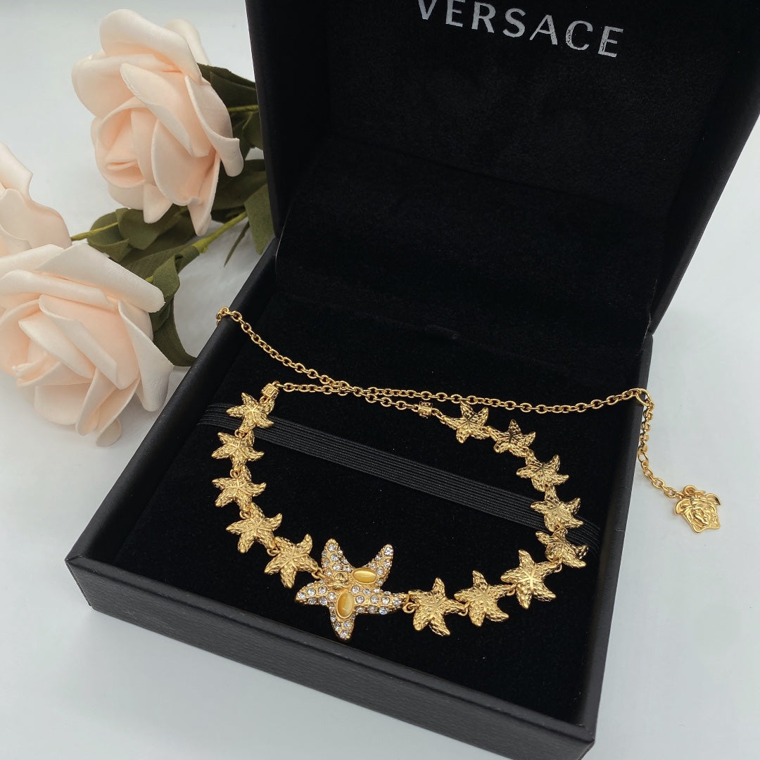 Diamond Starfish Pendant Necklace