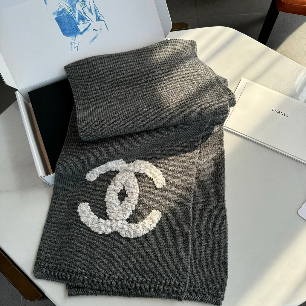 Luxury 100% Cashmere Knit Scarf – Soft Elegant Color Palette, 32 × 170 cm