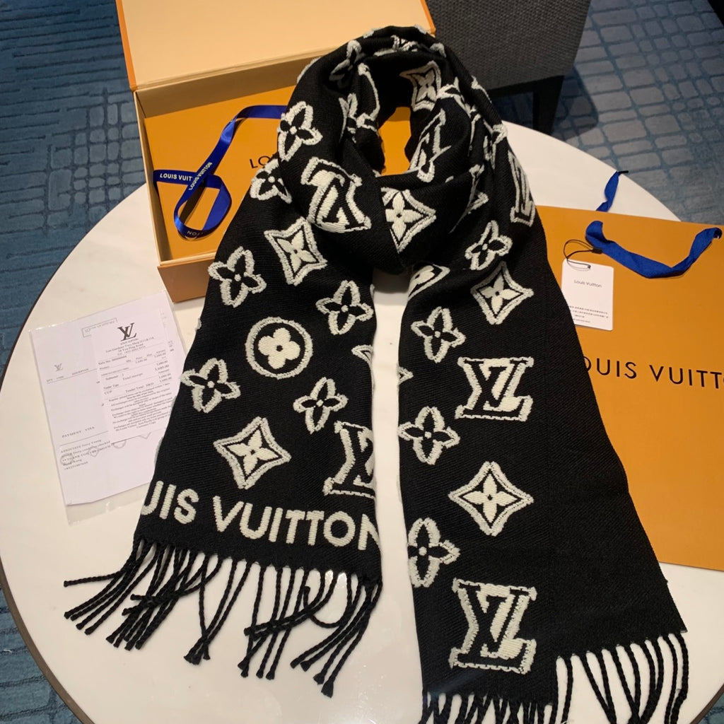 3D Textured Wool Cashmere Scarf – Soft Plush Blend, Double-Sided Design, 34 × 200 cm