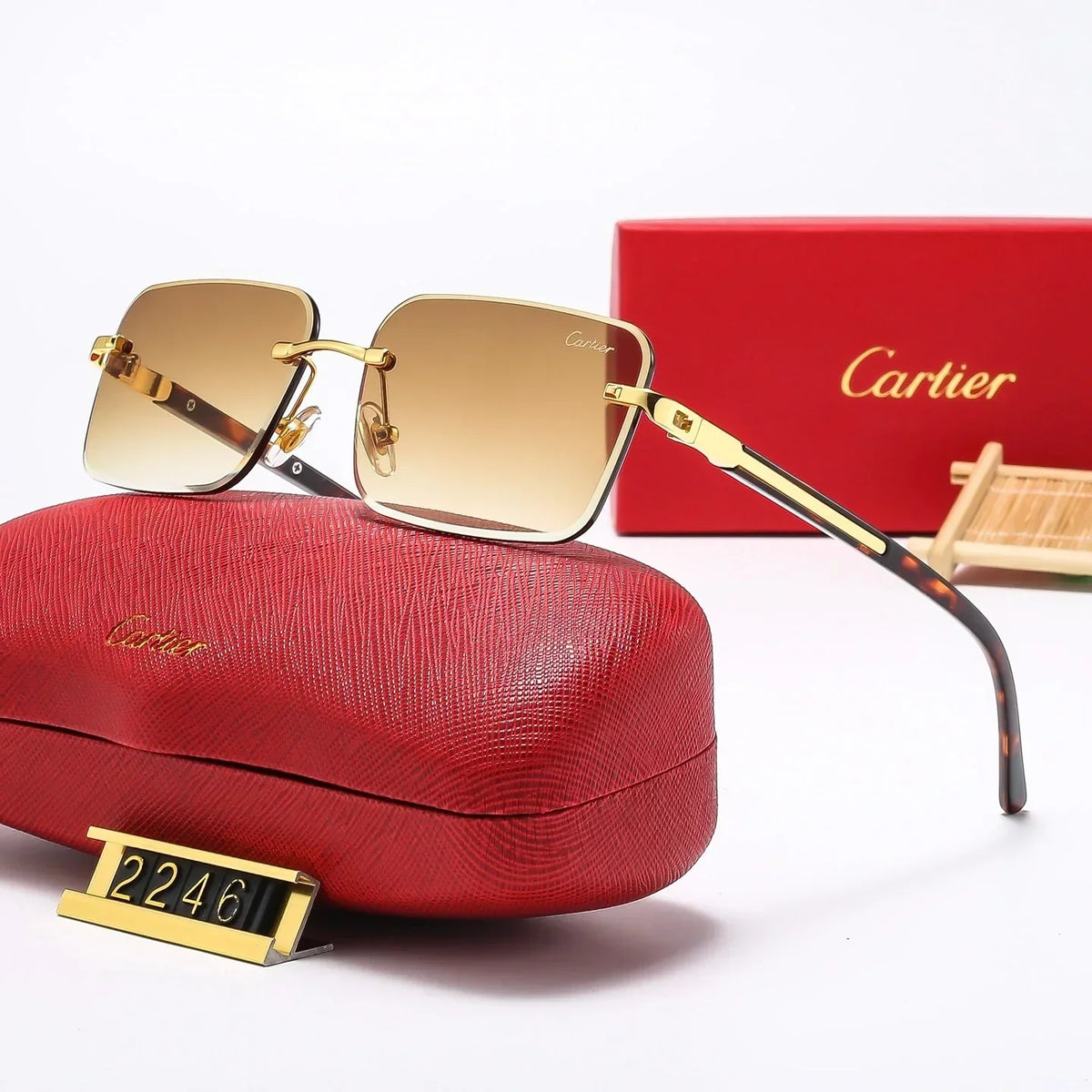 Fashion frameless square sunglasses 2247
