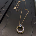 Three-Ring Tricolor Pink Diamond Necklace