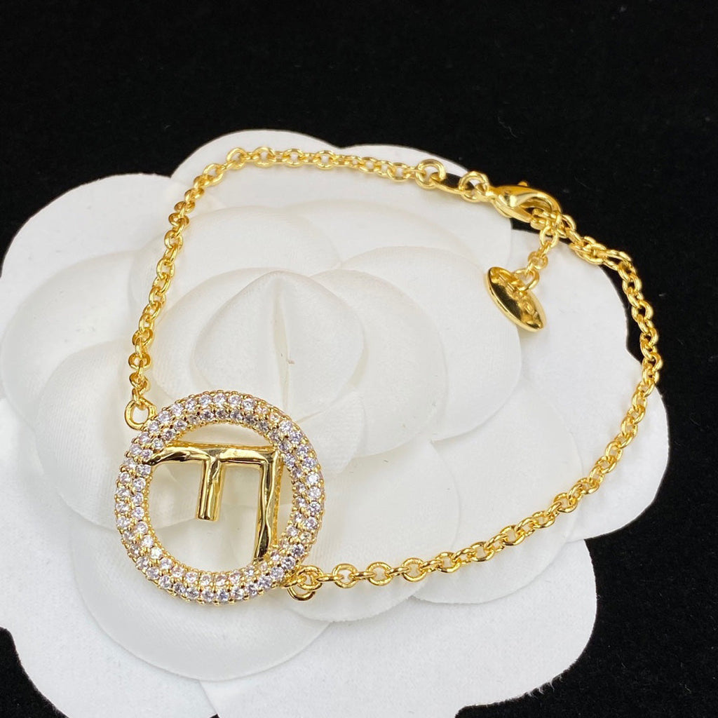 F Letter Diamond Bracelet