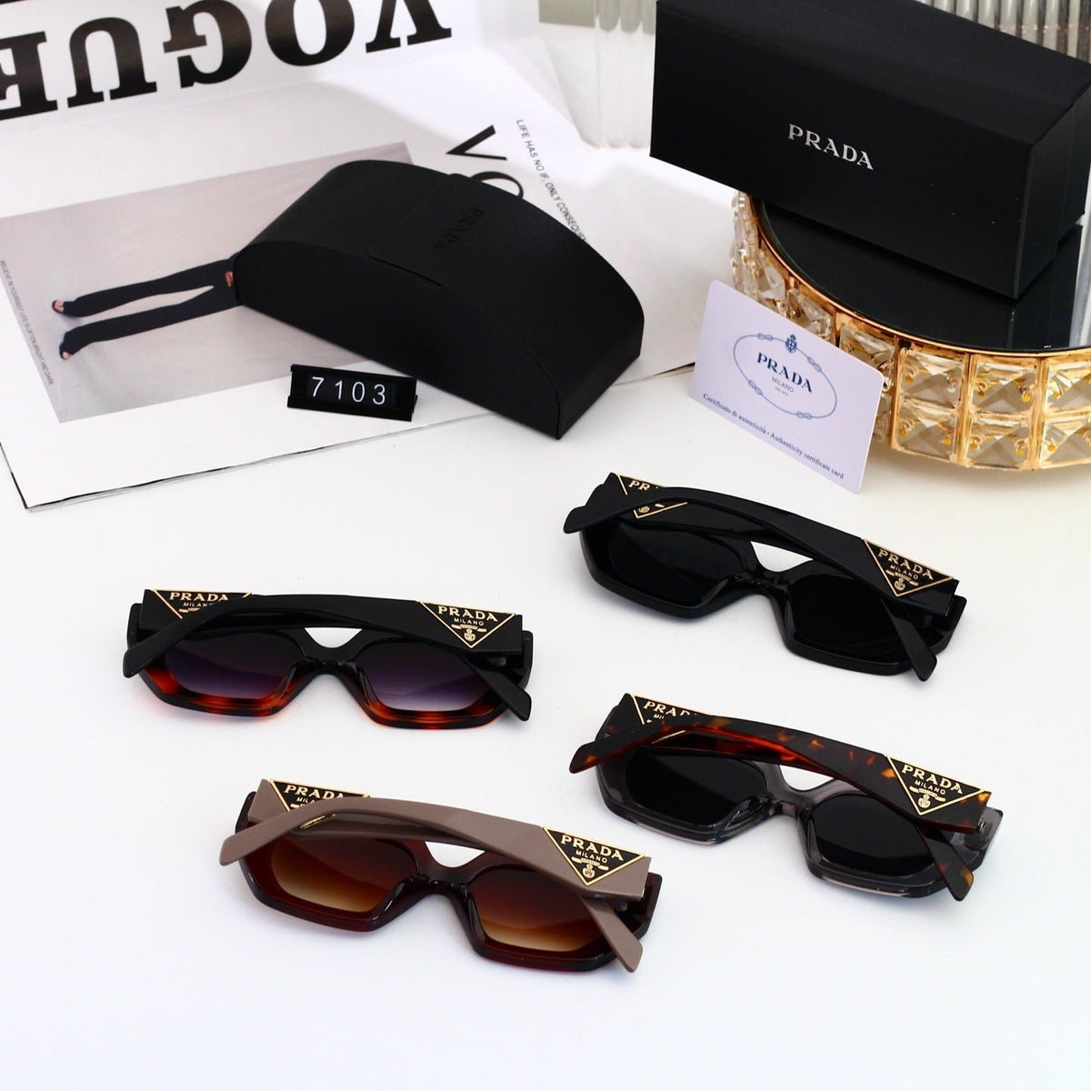 Polarized Sunglasses Personality Irregular Square Frame Sunglasses 7103