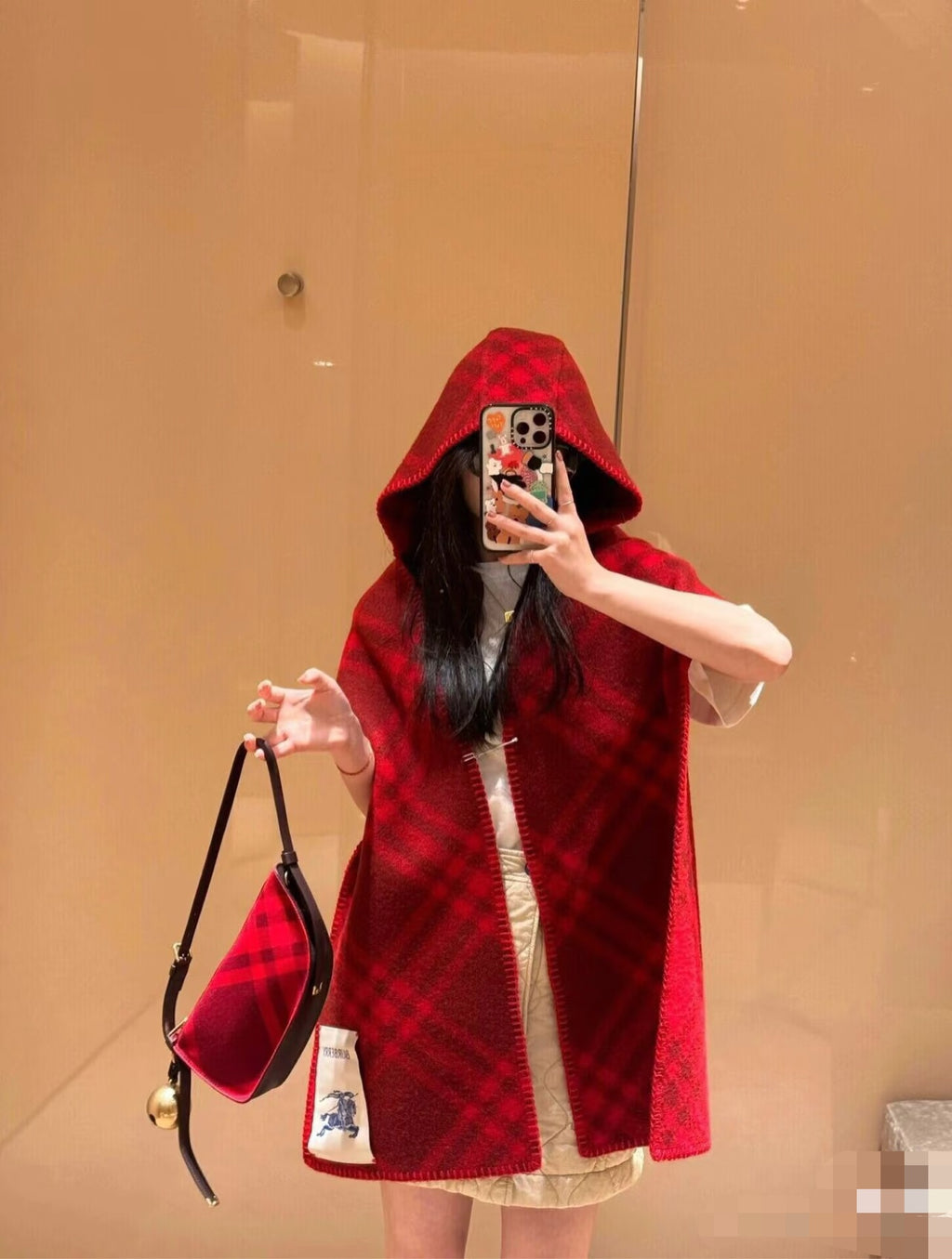 ✨ In Stock | 2025 New Year Hooded Checkered Wool Shawl – Elegant Blanket-Style Wrap