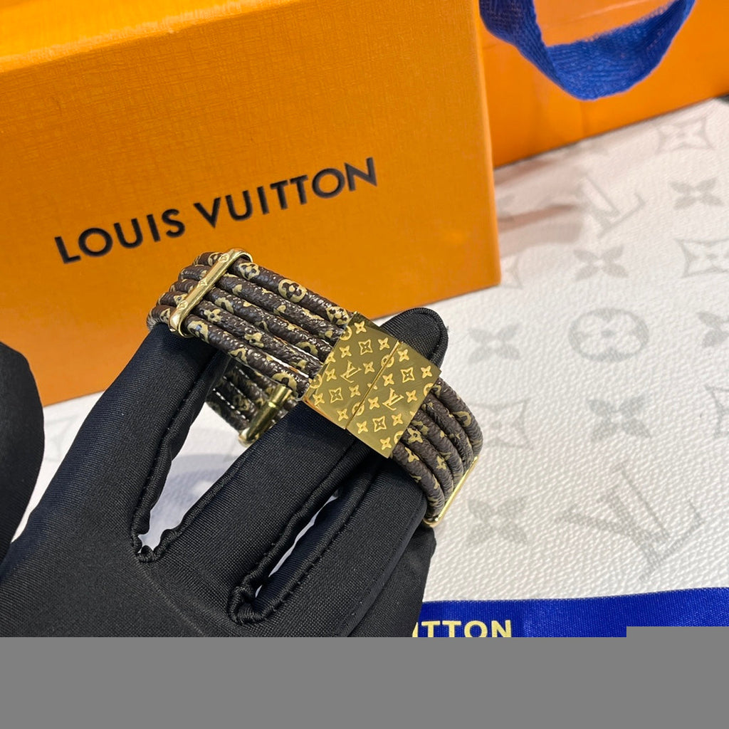 5-Layer Monogram Leather Bracelet