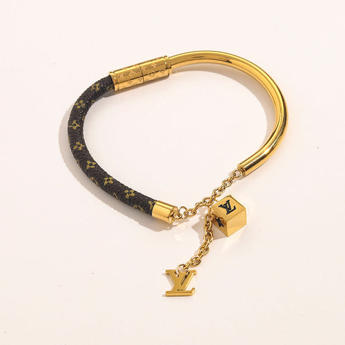 Classic Leather Patchwork Magnetic Bracelet