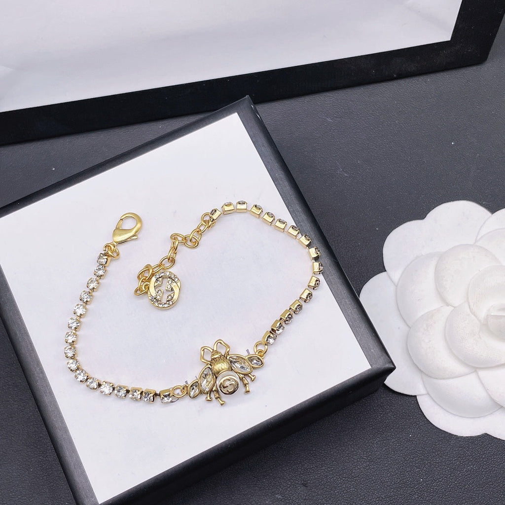 Crystal Diamond Bee Bracelet