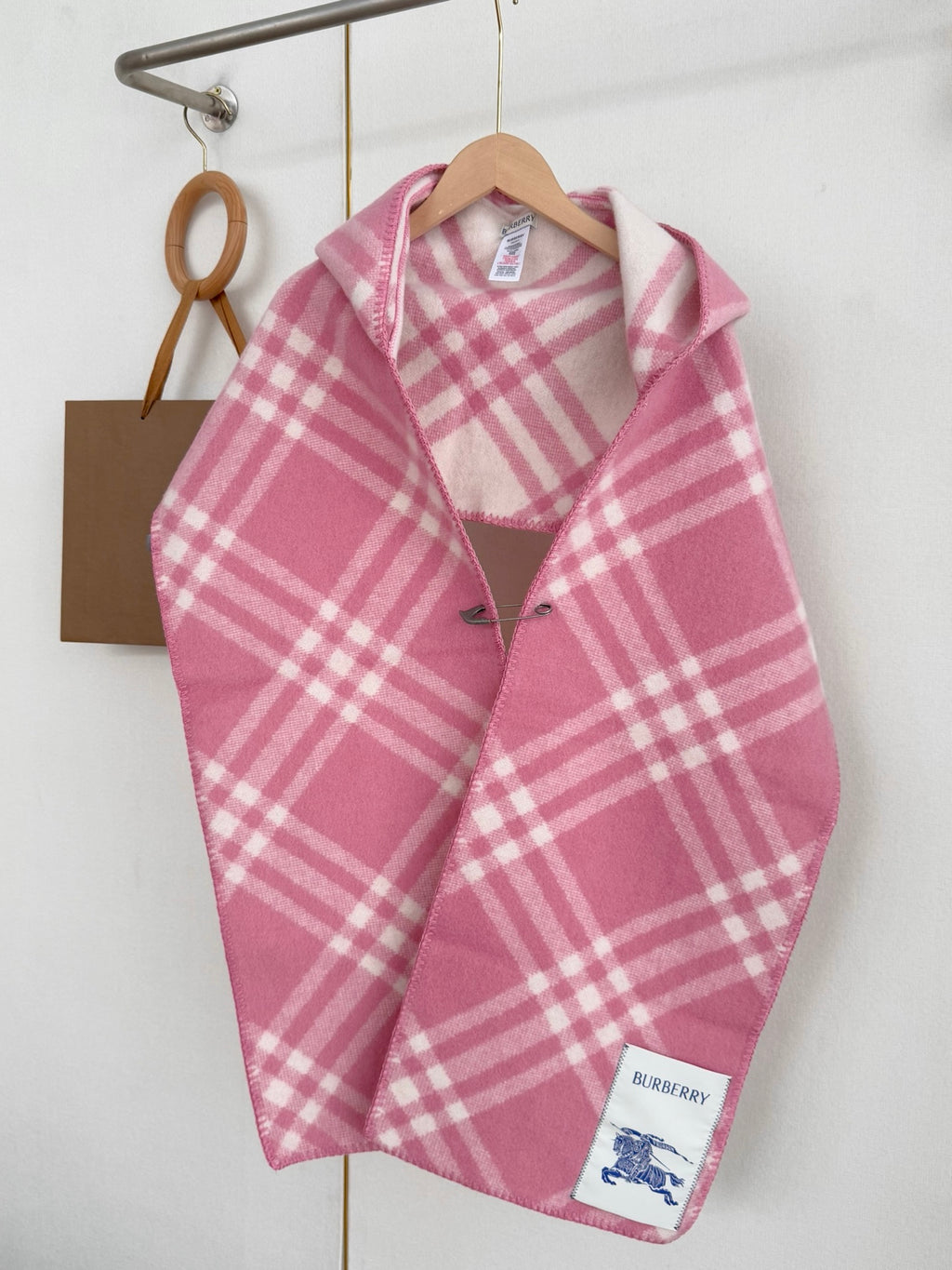 ✨ In Stock | 2025 New Year Hooded Checkered Wool Shawl – Elegant Blanket-Style Wrap