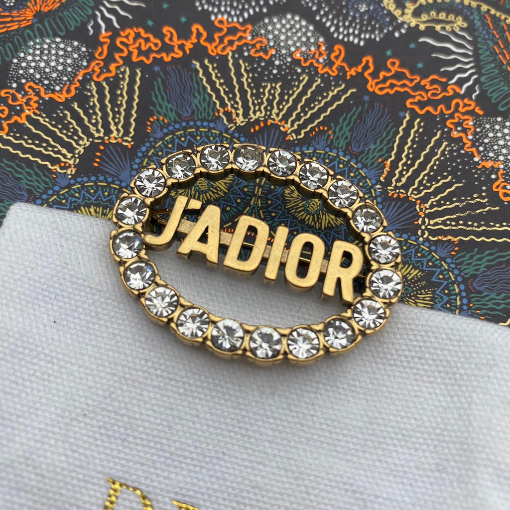 Letter Full Diamond Brooch