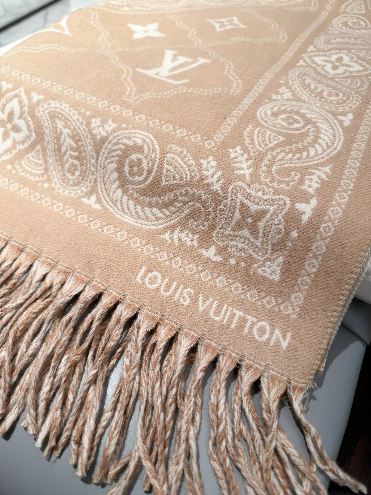 2026 New Vintage Paisley Cashmere Scarf – Ornamental Border, Exotic Heritage Style