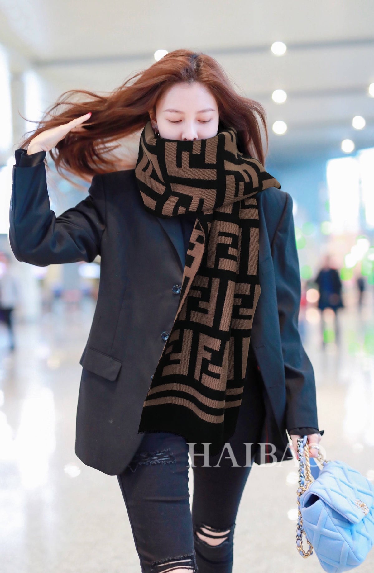 💖✨😘👍 New Geometric Jacquard Wool & Silk Long Scarf 💟