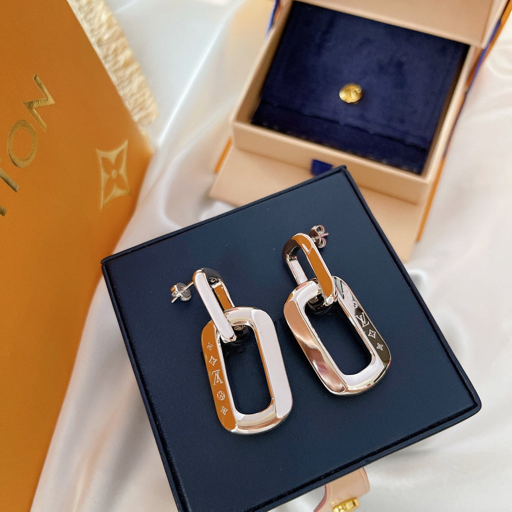 Monogram Double Hoop Earrings
